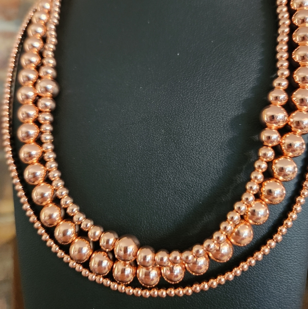 Copper Bead Necklace Set